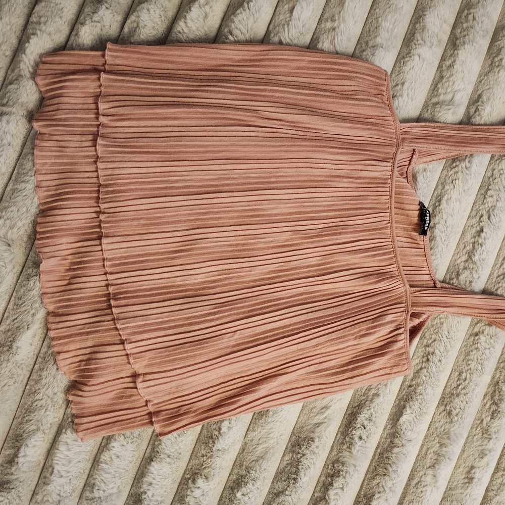 Express Soft Pink Pleated Blouse